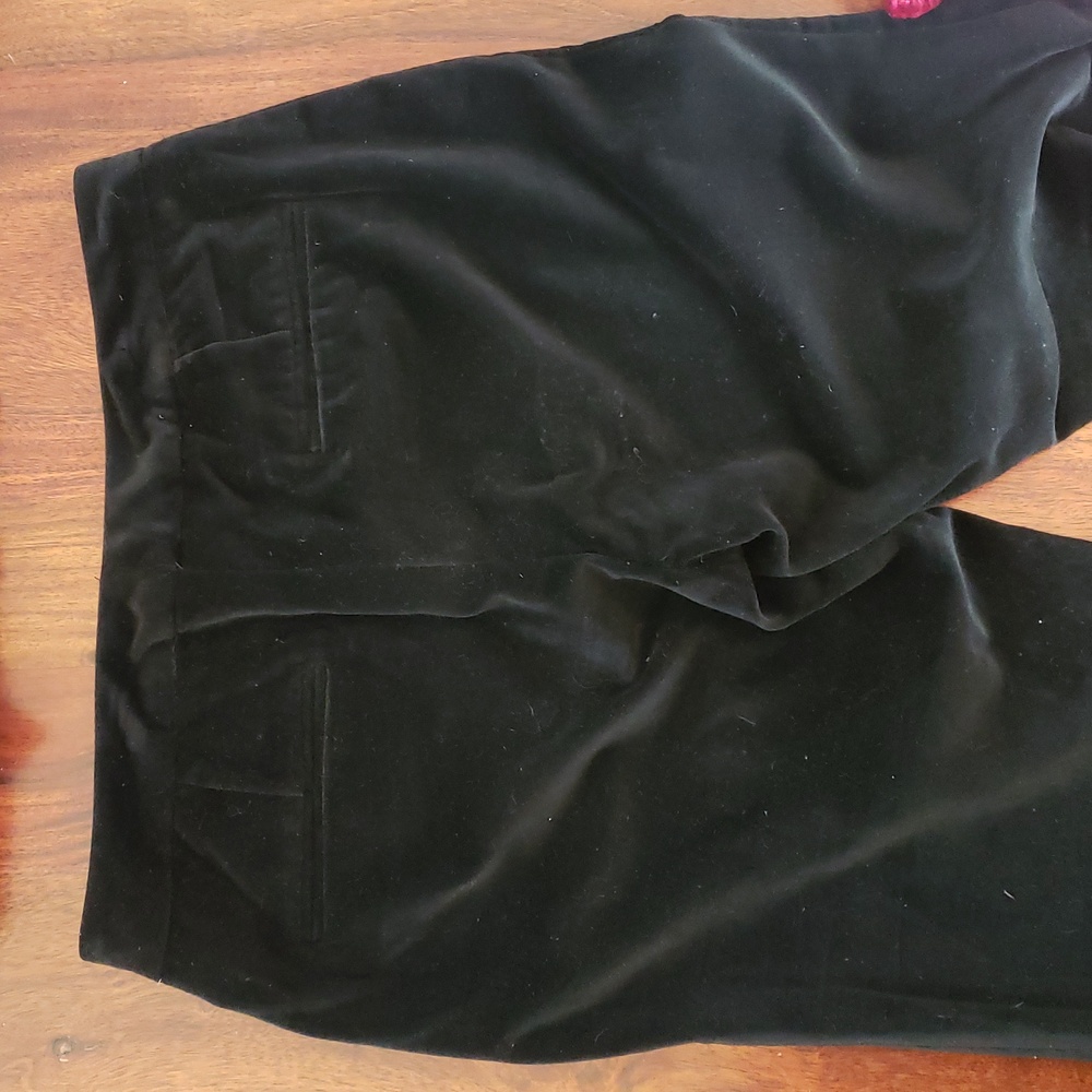 BANANA REPUBLIC Black Velvet Straight-Leg Evening Pant High-Rise Trouser 4 - Picture 9 of 10